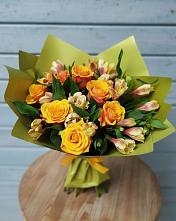 Букет цветов из:  Альстромерии и Розы в Шиморское