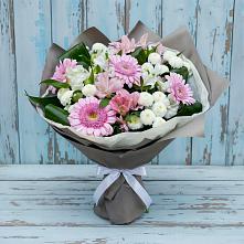 Букет цветов из:  Герберы, Альстромерии и Хризантемы в Шиморское