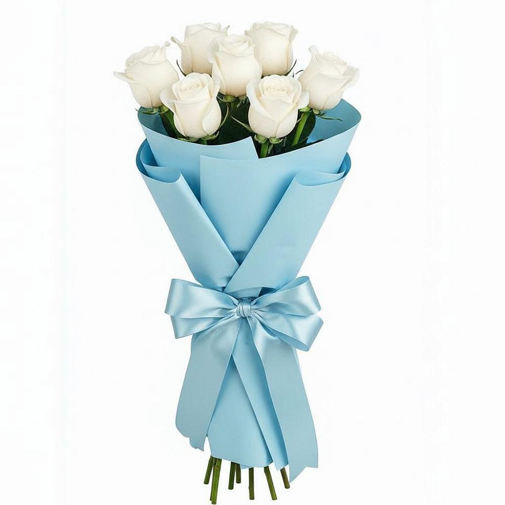 Букет 7 белых роз Проуд в Шиморское