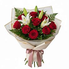 Букет цветов из:  Лилии и Розы в Шиморское