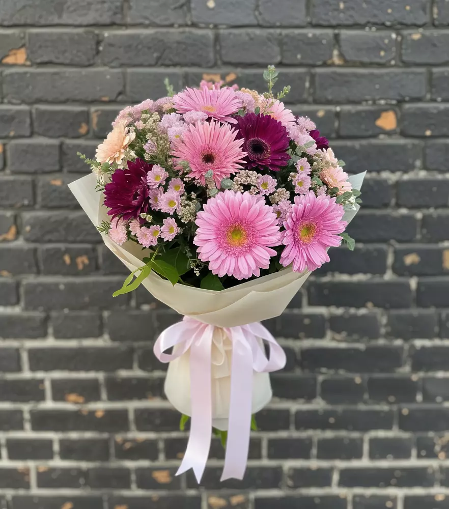 Букет цветов из: Герберы и Хризантемы в Шиморское
