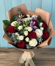 Букет цветов из:  Розы и Альстромерии в Шиморское
