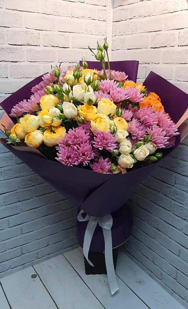 Букет цветов из: Хризантемы и Розы в Шиморское
