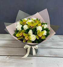 Букет цветов из:  Орхидеи и Розы в Шиморское