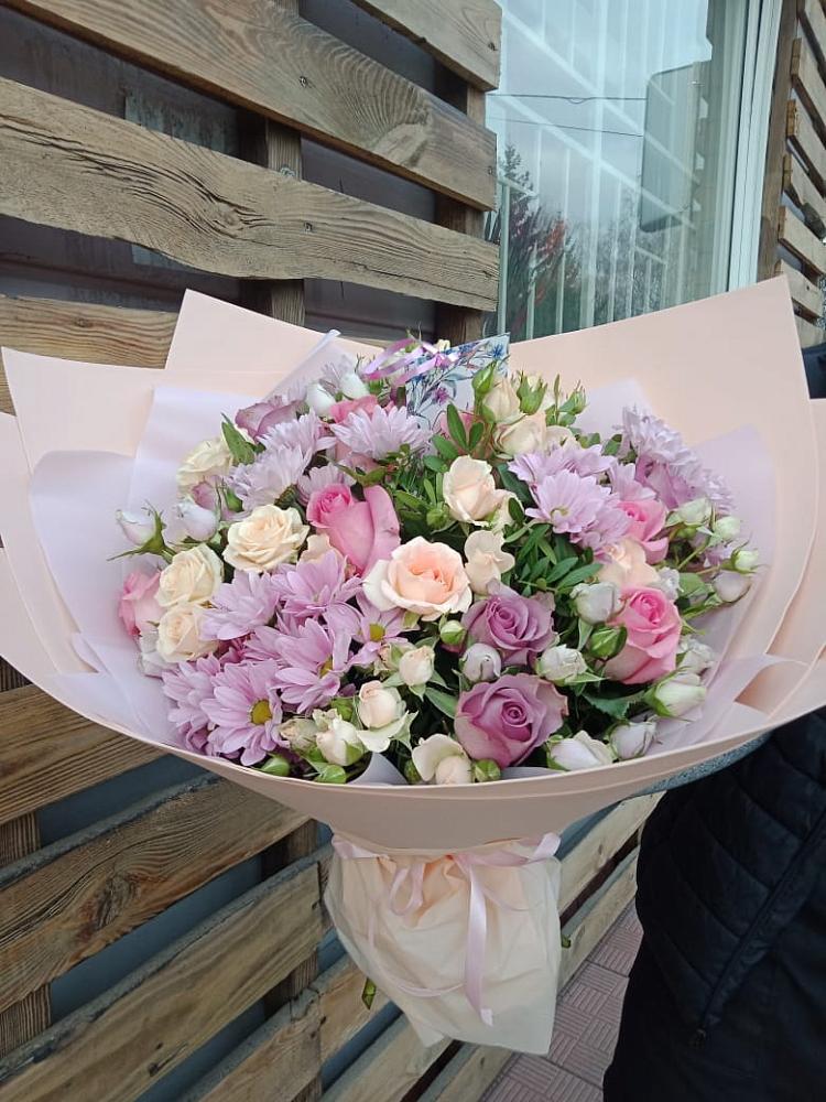 Букет цветов из: Розы и Хризантемы в Шиморское