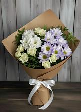 Букет цветов из:  Хризантемы и Розы в Шиморское