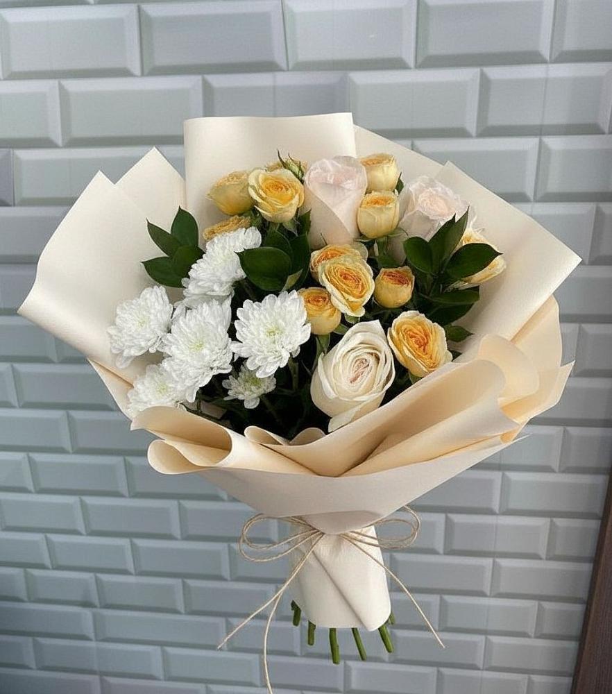 Букет цветов из: Розы и Хризантемы в Шиморское