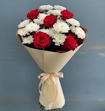 Букет цветов из:  Розы и Хризантемы в Шиморское