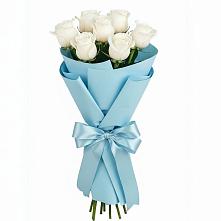 Букет 7 белых роз Проуд в Шиморское