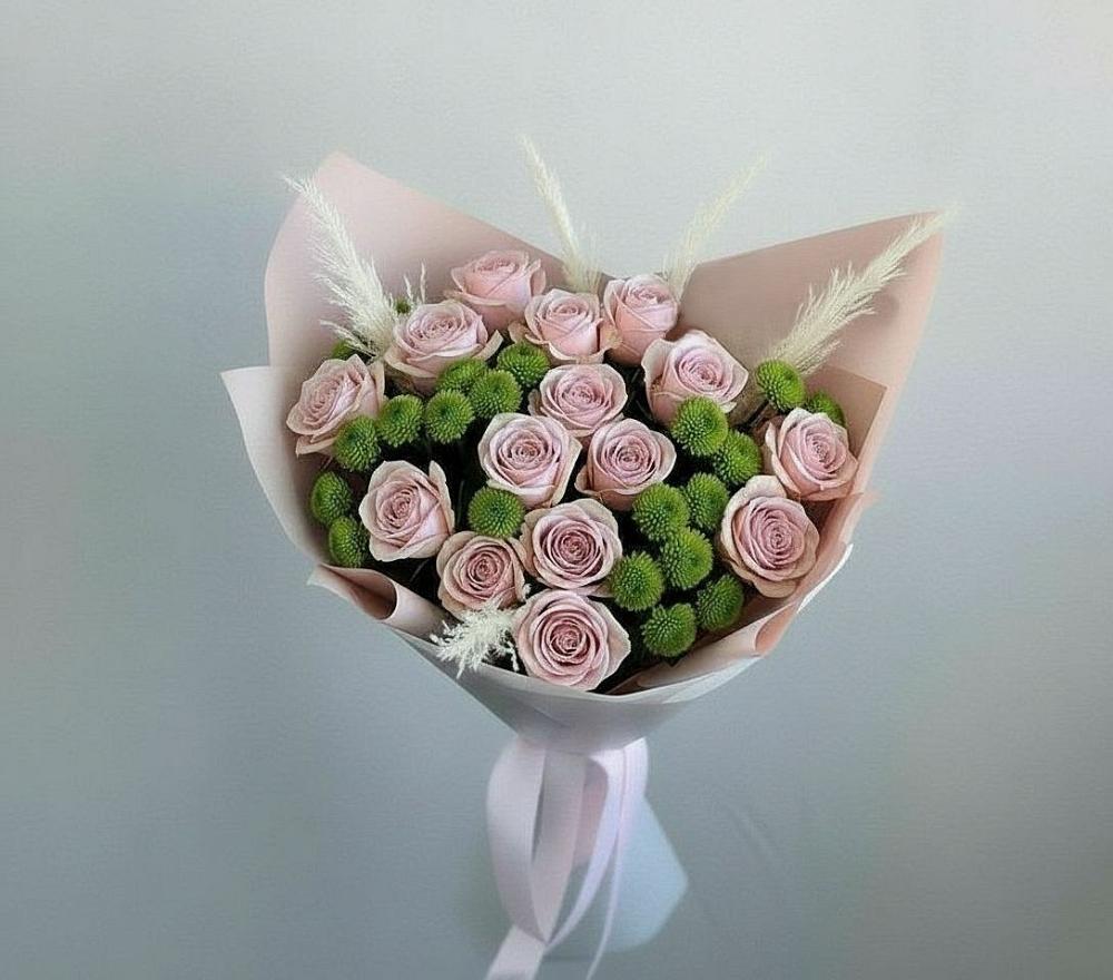 Букет цветов из: Розы и Хризантемы в Шиморское