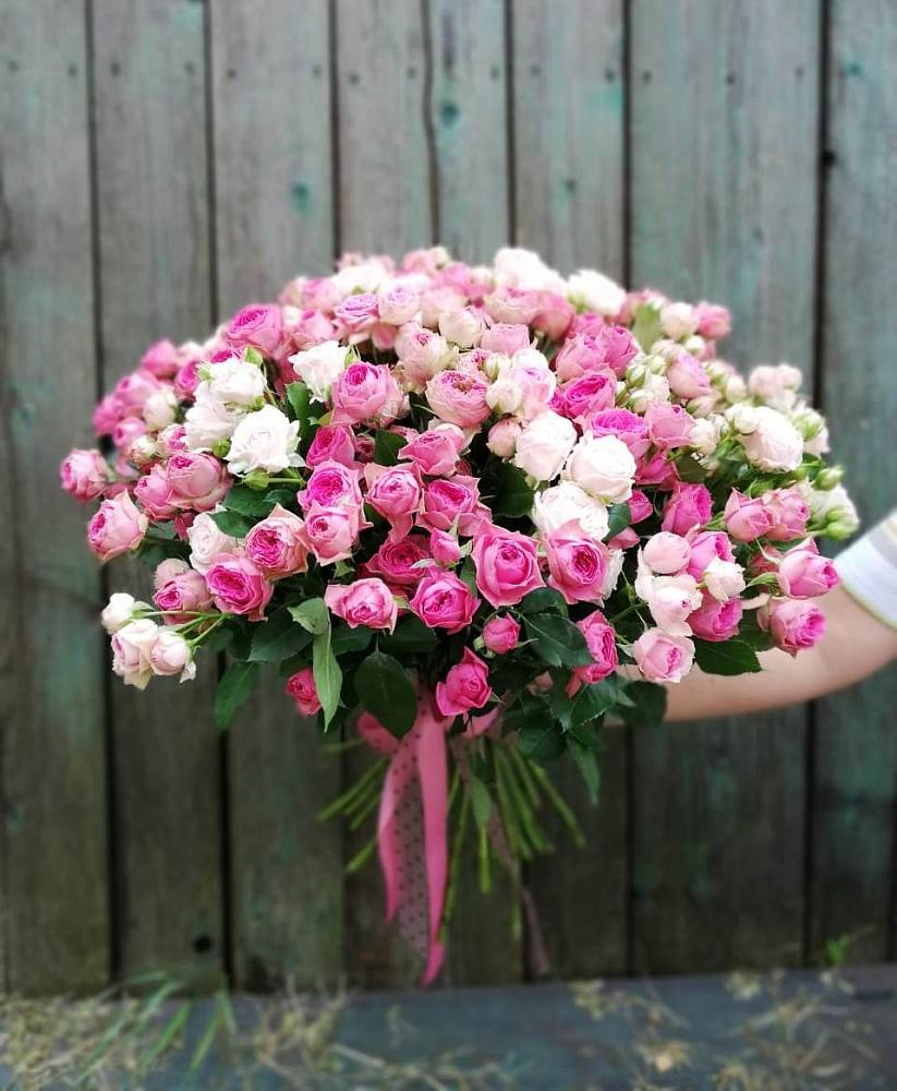 Букет Розовые кустовые розы Натали и Лав Лидия в Шиморское