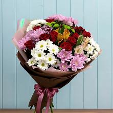 Букет цветов из:  Розы, Хризантемы и Альстромерии в Шиморское