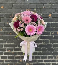 Букет цветов из:  Герберы и Хризантемы в Шиморское