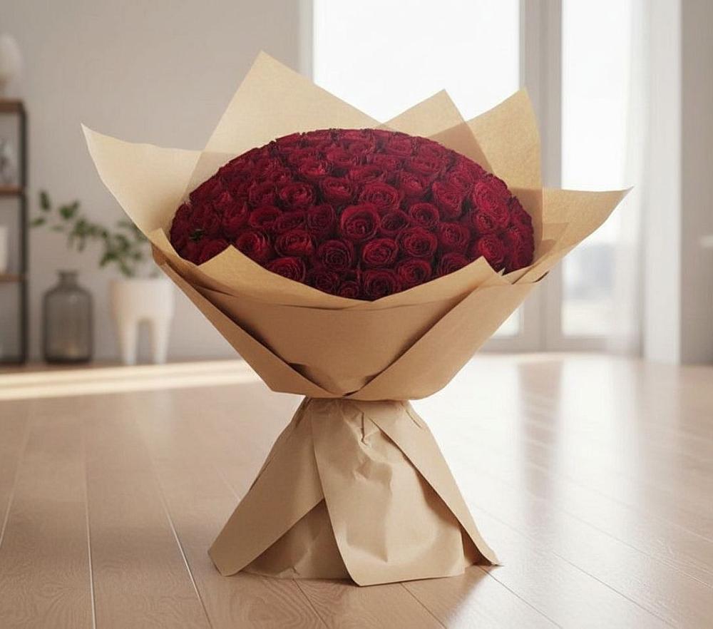 Букет 101 Красная роза в Шиморское