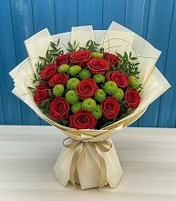 Букет цветов из:  Розы и Хризантемы в Шиморское