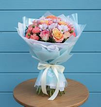 Букет цветов из:  Хризантемы и Розы в Шиморское
