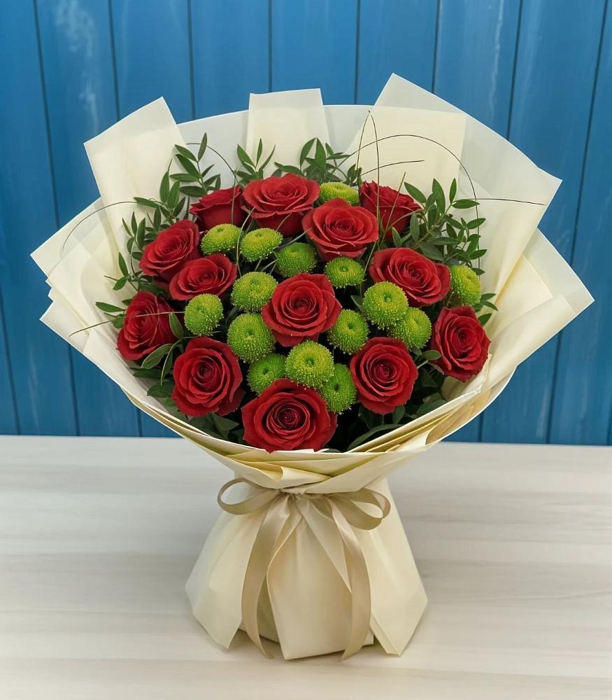 Букет цветов из: Розы и Хризантемы в Шиморское